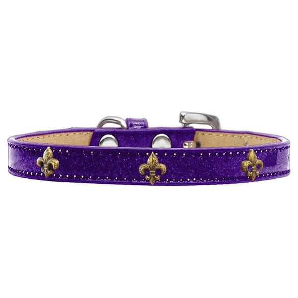 Mirage Pet Products Bronze Fleur De Lis Widget Dog CollarPurple Ice Cream Size 12 633-16 PR12